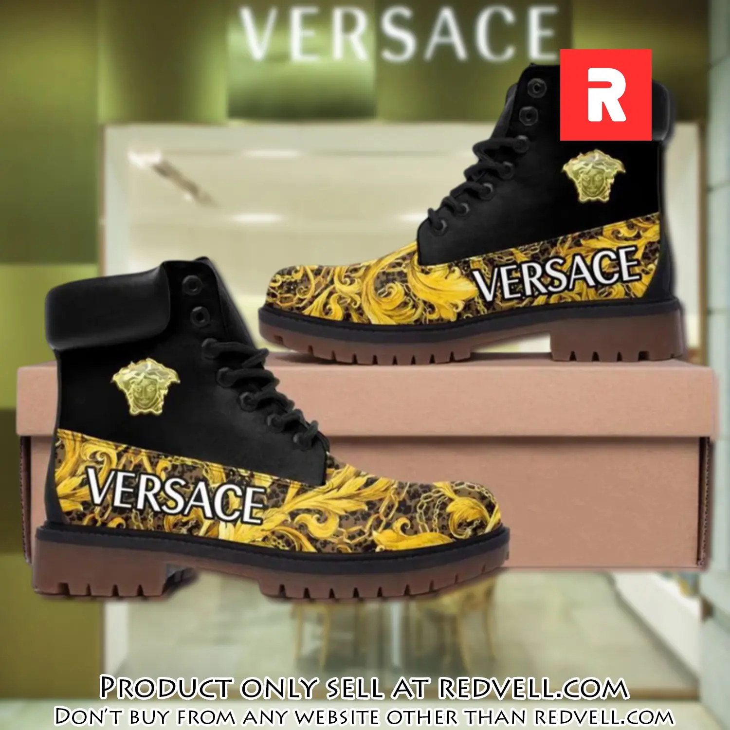 Versace medusa golden luxury brand boots premium gifts for men women rv3951885